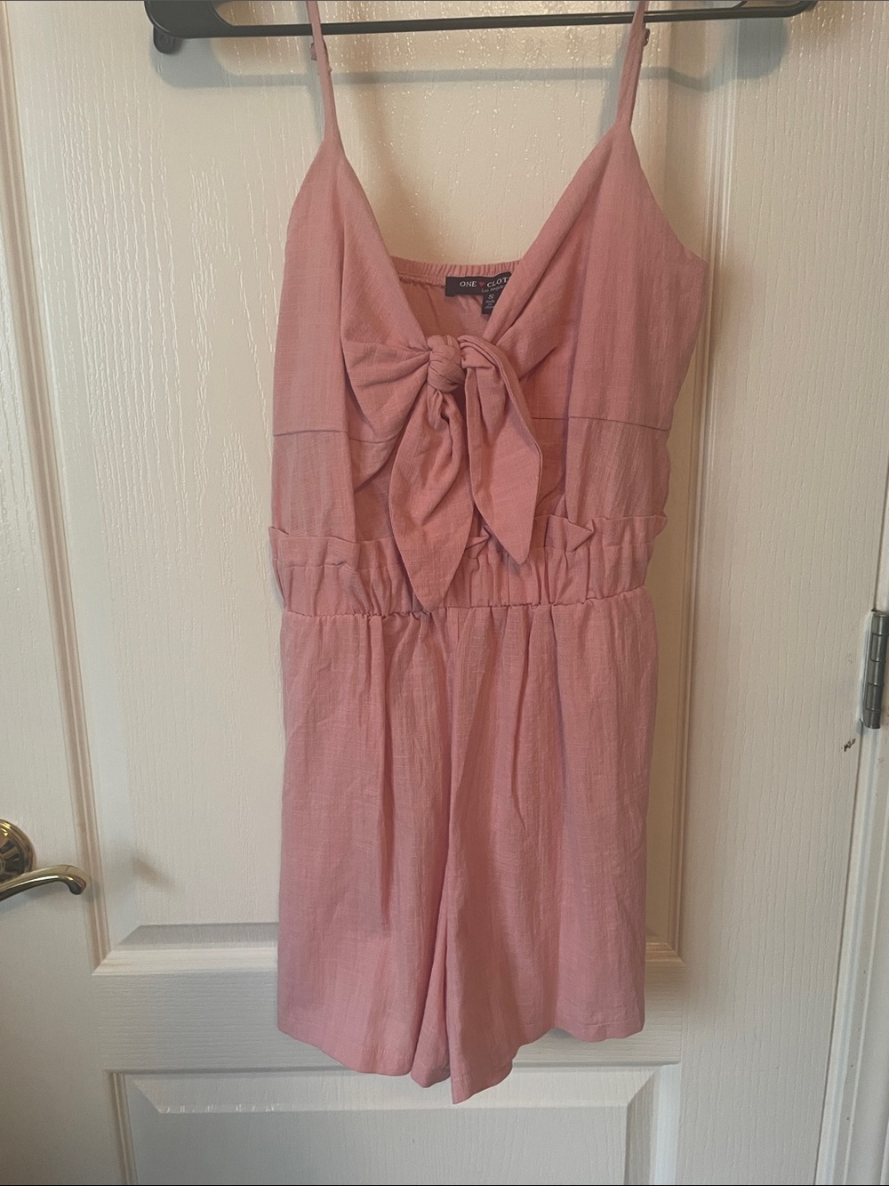 One Clothing Pink Tie-Front Women's Romper Shorts